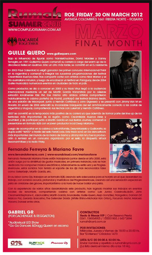 Guille Quero + Fernando Ferreyra & Mariano Favre @ Rumah Summer Club